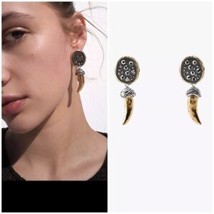 Zara sparkly horn earrings, 2025